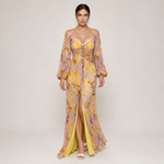 GREGORIA vestido longo amarelo floral — imagem principal