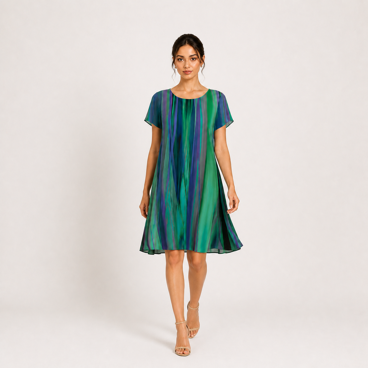 Vestido JAMIE multicolor em movimento natural