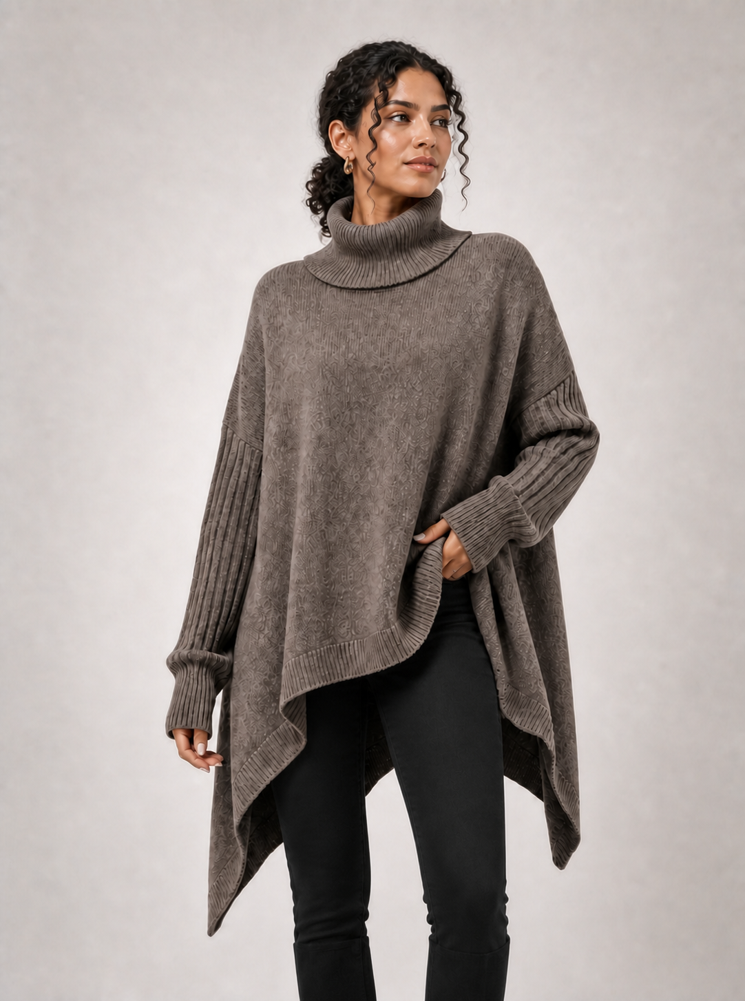 LAILA sweater oversized castanho - imagem aproximada