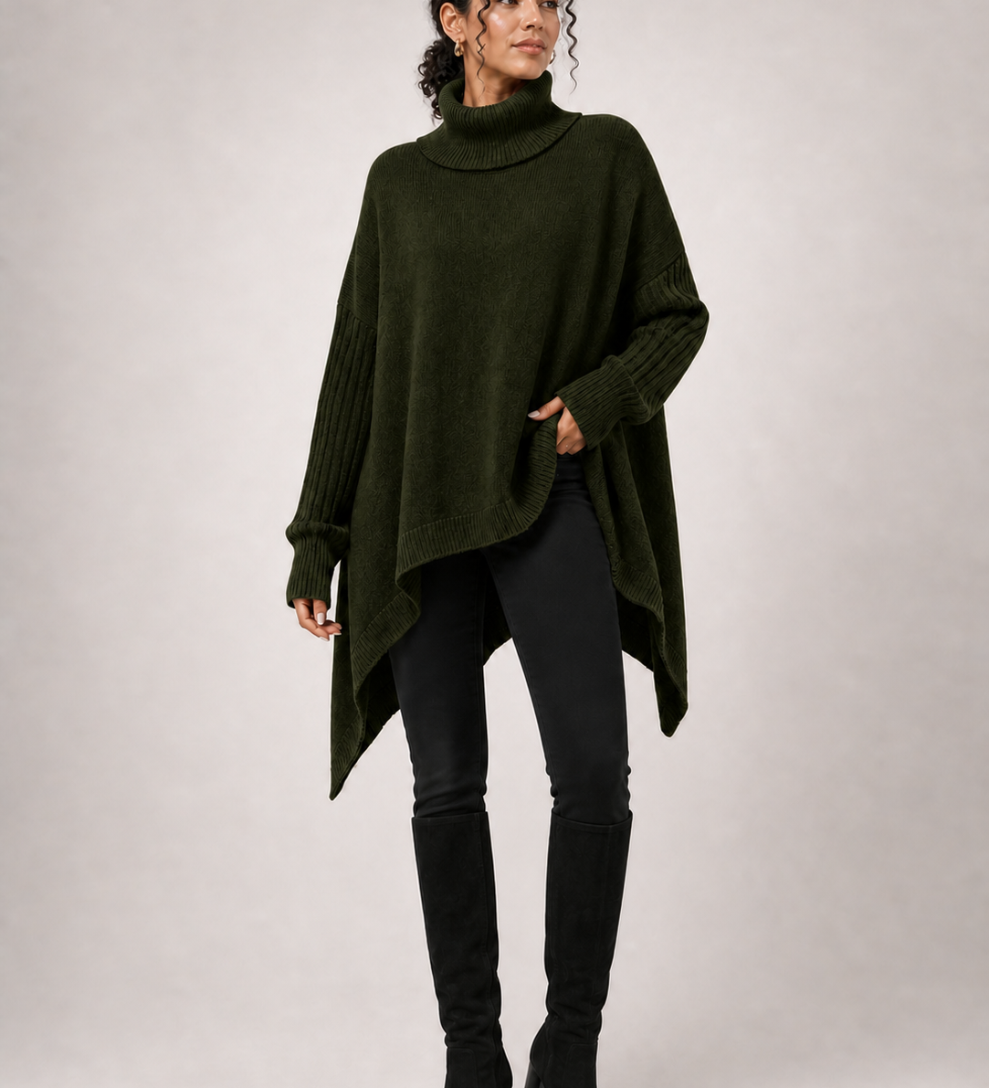LAILA sweater oversized verde escuro - imagem aproximada
