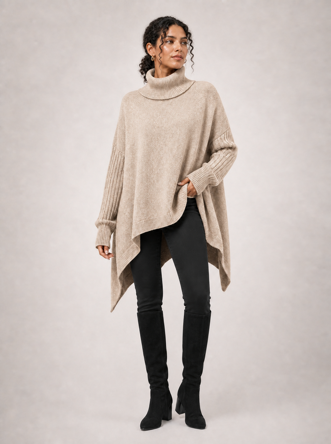 LAILA sweater oversized apricot - imagem aproximada