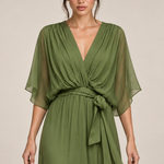 MONICA vestido de chiffon com modelo — 02-verde-aproximada