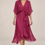 MONICA vestido de chiffon com modelo — 05-rosa