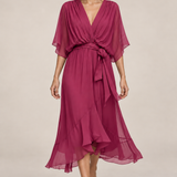 MONICA vestido de chiffon com modelo — 05-rosa