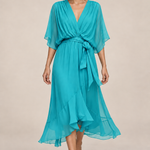 MONICA vestido de chiffon com modelo — 06-azul-marinho
