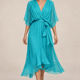 MONICA vestido de chiffon com modelo — 06-azul-marinho