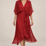 MONICA vestido de chiffon com modelo — 08-vermelho