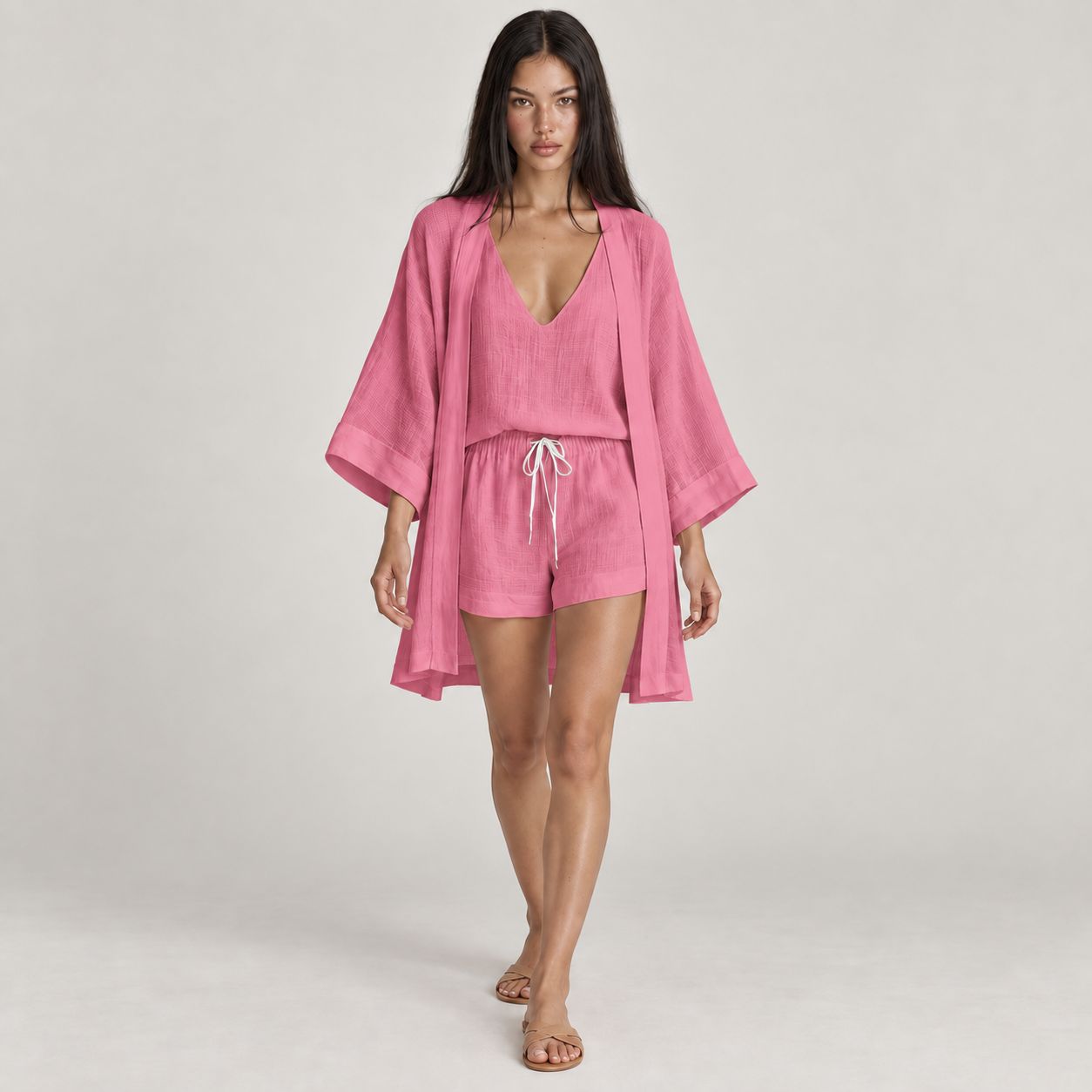 NADIA — conjunto Rosa com modelo, corpo inteiro