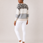 PASCA sweater cinzento — vista traseira na modelo
