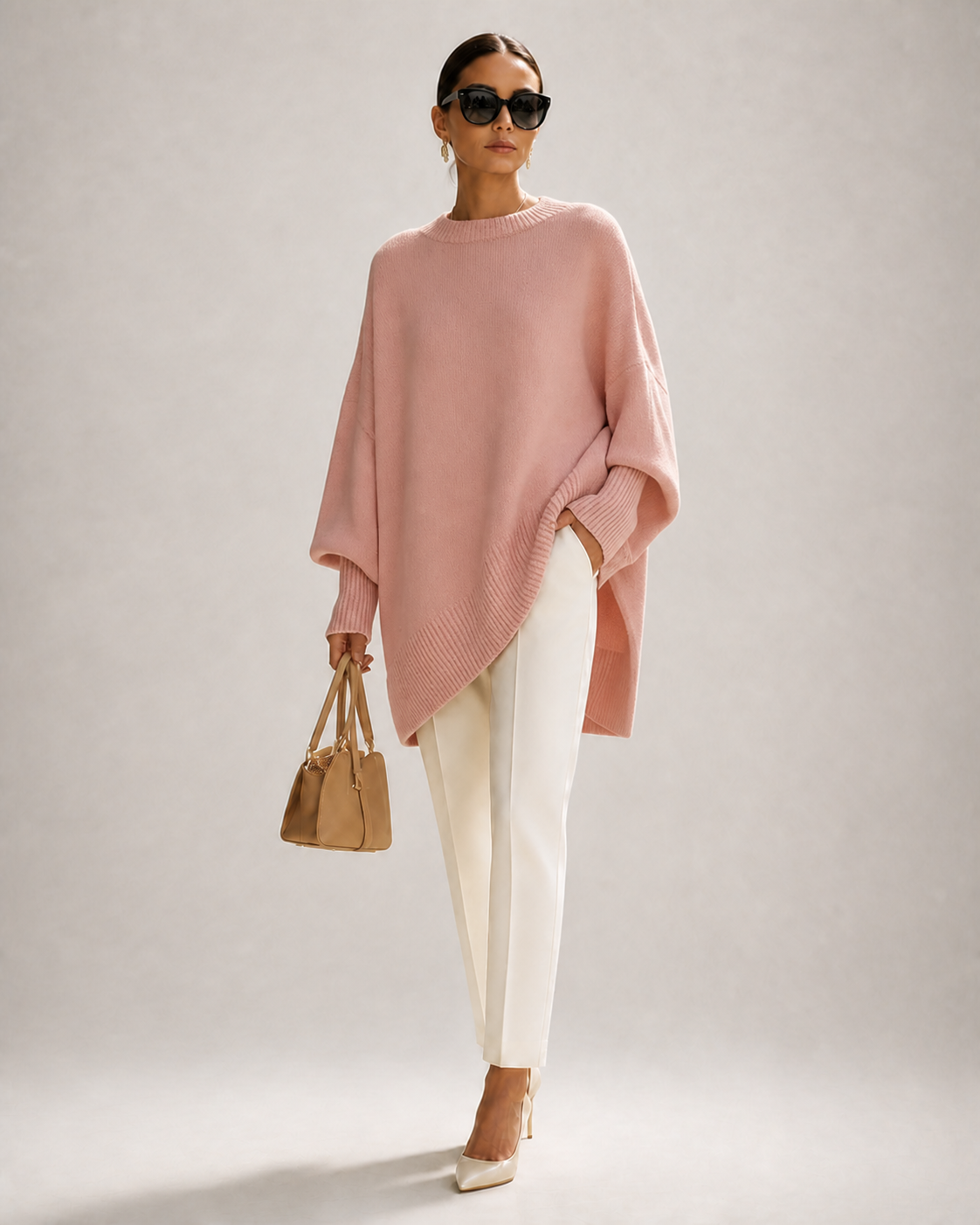 ROSA malha oversized rosa — imagem principal de corpo inteiro