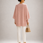 ROSA malha oversized rosa — modelo vista de costas