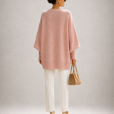 ROSA malha oversized rosa — modelo vista de costas