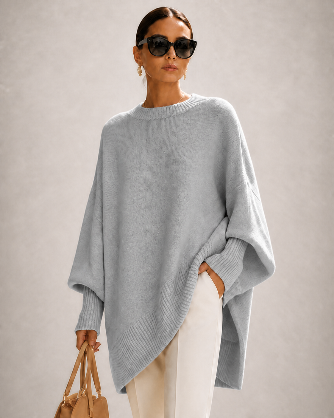 ROSA malha oversized cinza — imagem aproximada