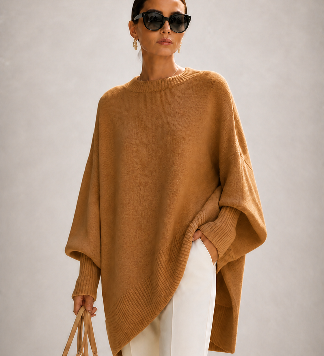 ROSA malha oversized castanho-escuro — imagem aproximada