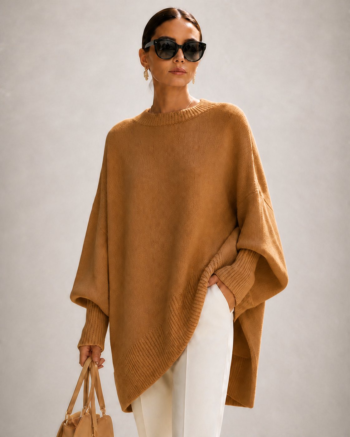 ROSA malha oversized castanho-escuro — imagem aproximada
