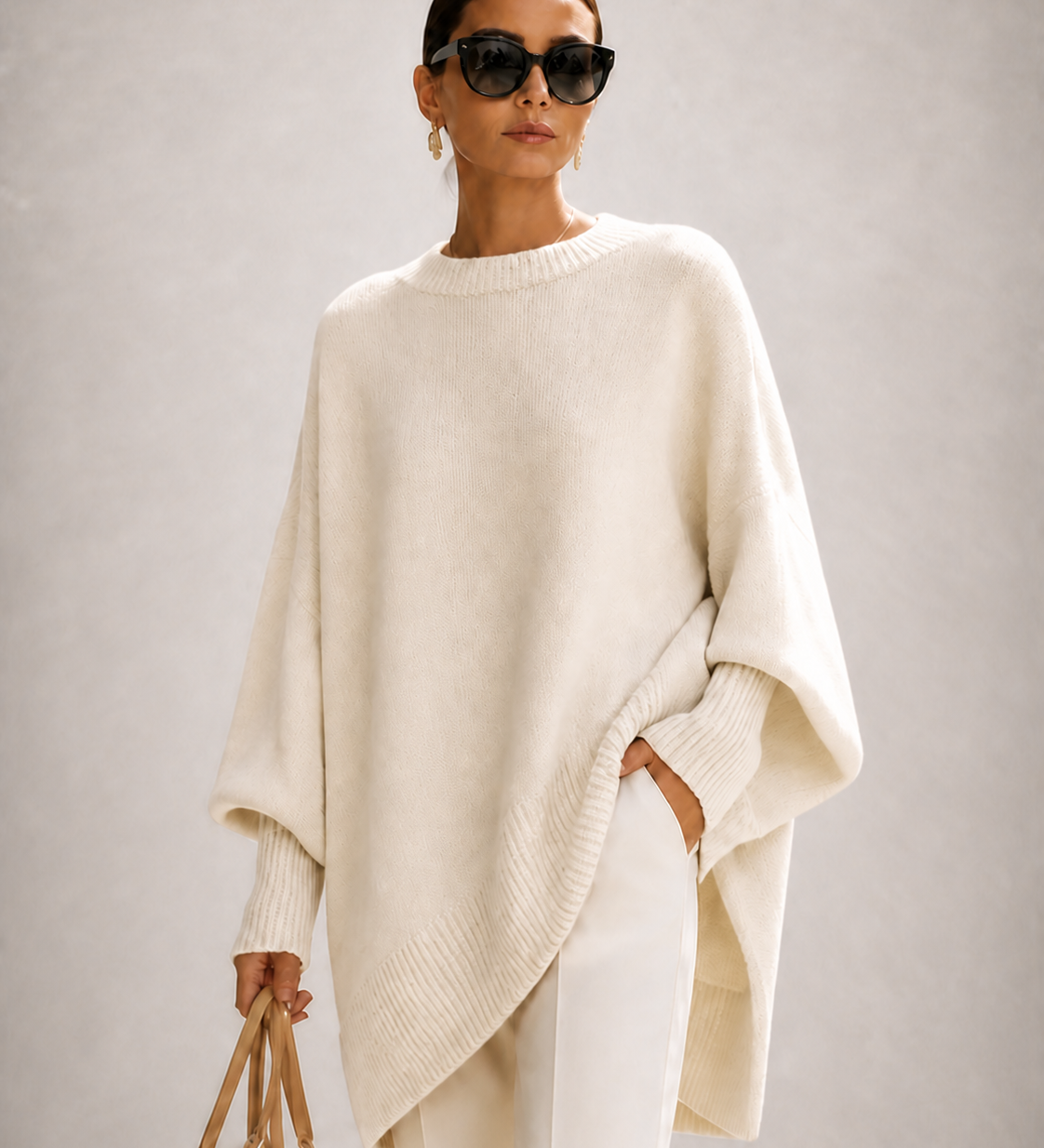 ROSA malha oversized branco-cremoso — imagem aproximada