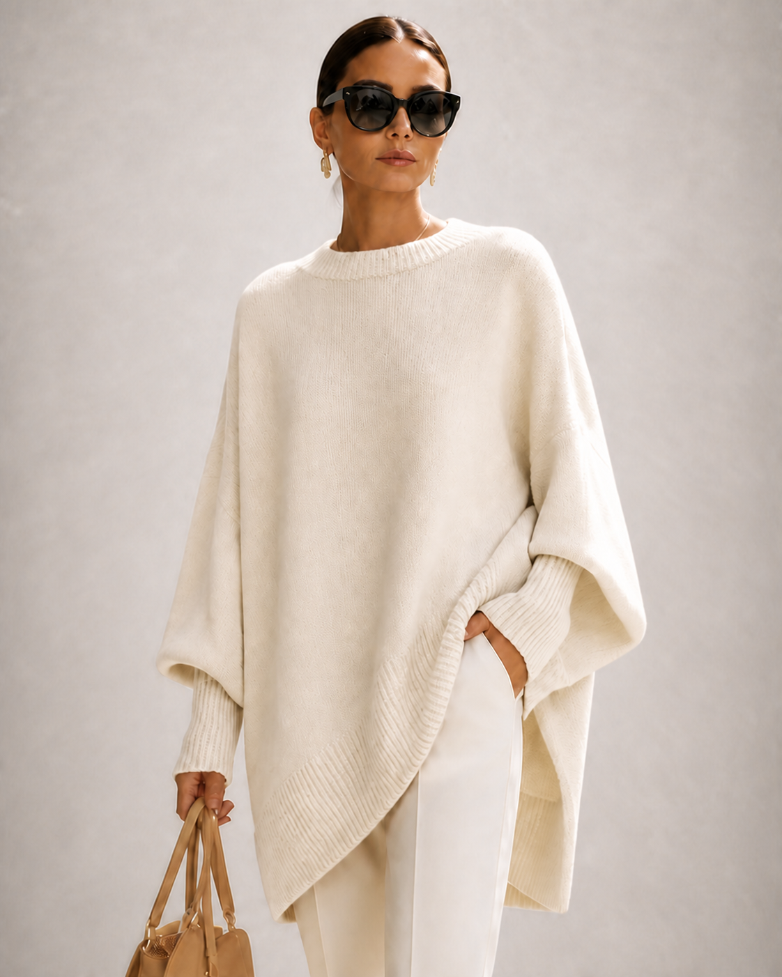 ROSA malha oversized branco-cremoso — imagem aproximada