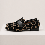 Loafers SABOT leopardo com faixa preta — vista lateral