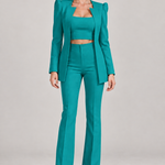 SELINA verde — conjunto de três peças, corpo inteiro com modelo