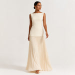 SERENA conjunto plissado bege — vista frontal