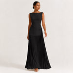 SERENA conjunto plissado preto — vista frontal