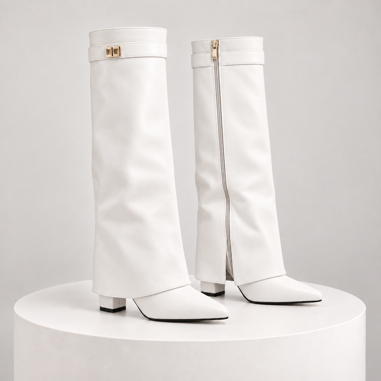 SUEDE — Branco, acabamento liso, vista exterior e interior com fecho