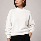 Sweater Yvonne branco — detalhe aproximado