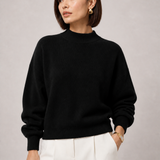 Sweater Yvonne preto — detalhe aproximado