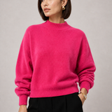 Sweater Yvonne rosa fúcsia — detalhe aproximado