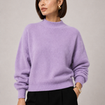 Sweater Yvonne roxo claro — detalhe aproximado